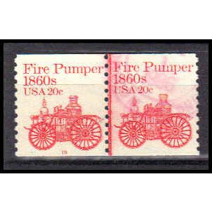 Used 1908 20c Fire Pumper Fine CNP Left 15 PA0573