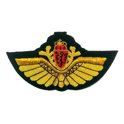 NORWAY AIR FORCE PILOT GOLD BULLION WIRE WING EXCELLENT QUALITY CP BRAND