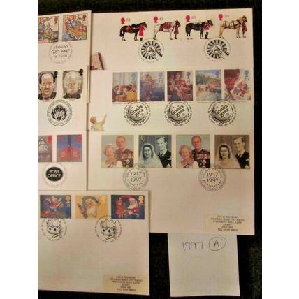 1997 A YEAR GROUP OF TEN COMMEMORATIVE F.D.I. POSTMARKED COVERS. (A) #01246