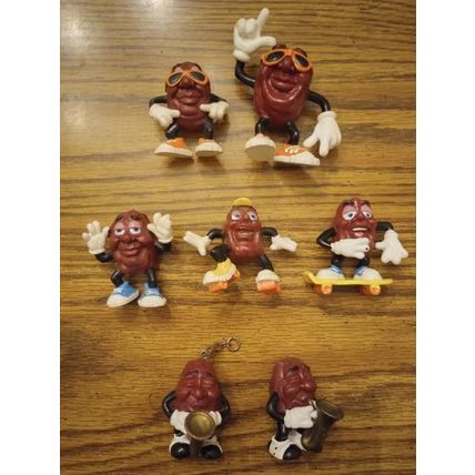 Lot of 7 1980s California Raisin PVC Toys FREE Shipping