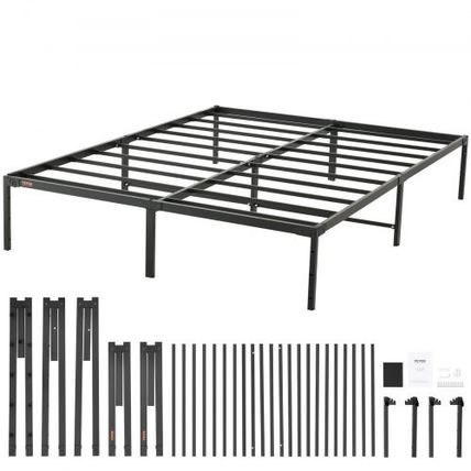 14 Inch Queen Metal Bed Frame Platform, No Box Spring Needed, 1500 lbs Loadi...