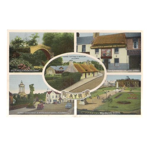 AYR, SCOTLAND multiview..unused vintage postcard by Dennis =