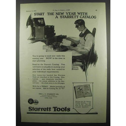 1924 Starrett Tools Ad - Start The New Year With