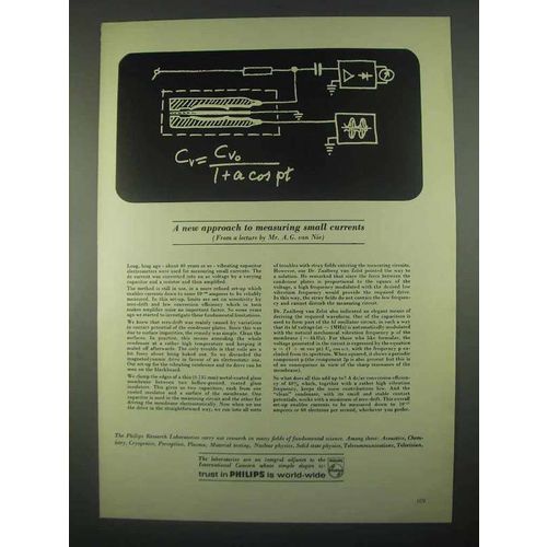1967 Philips Research Laboratories Ad - Small Currents