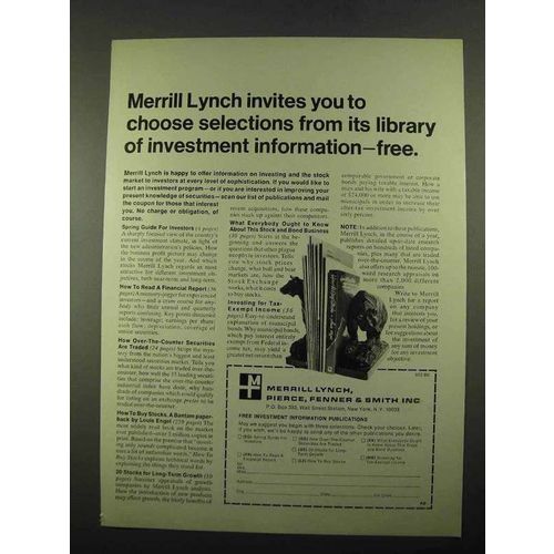 1969 Merrill Lynch Ad - Invites to Choose Selections