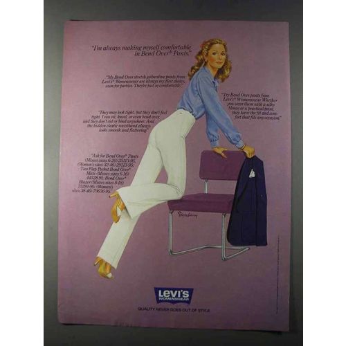 1980 Levi's Bend Over Pants Ad - Making Comfortable