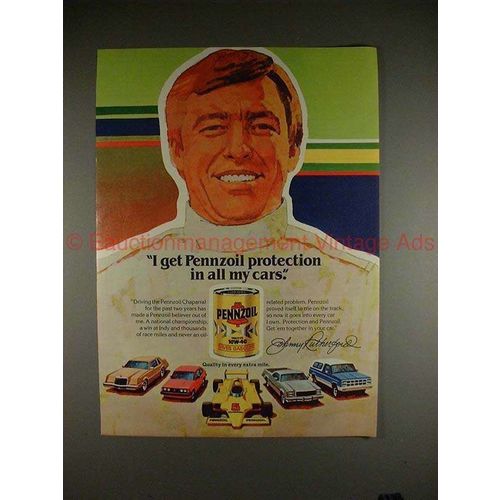 1982 Pennzoil Ad, w/ Johnny Rutherford - Protection!!