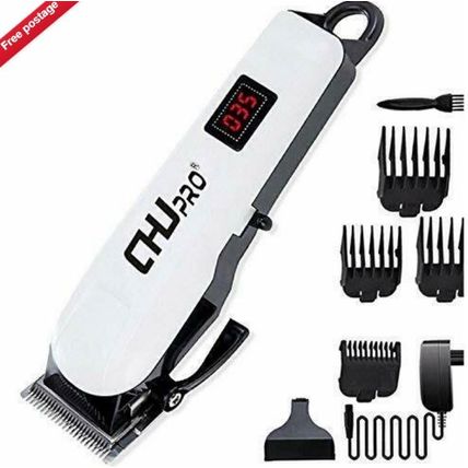 Precision Steel Cutter Head Electric Mega Taper Hair Clipper LCD USB charging UK