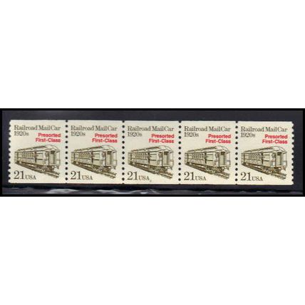 2265 21c Mail Car Very Fine MNH Dry Gum PNC 2/5 X1274
