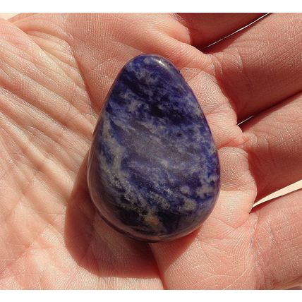 E Sodalite Tear Drop Thick Pendant 38mm 1.5 x 1 Inch Craft Jewelry Making