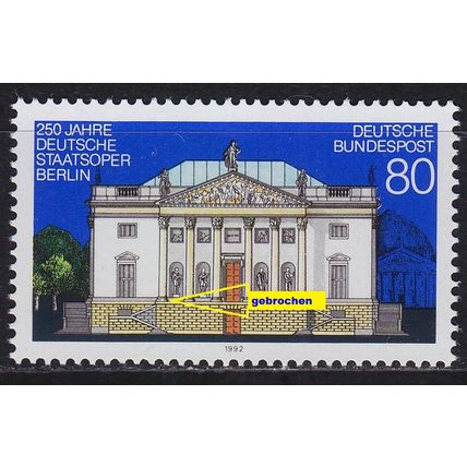 GERMANY BUND [1992] MiNr 1625 F2,I ( **/mnh ) [01] Plattenfehler