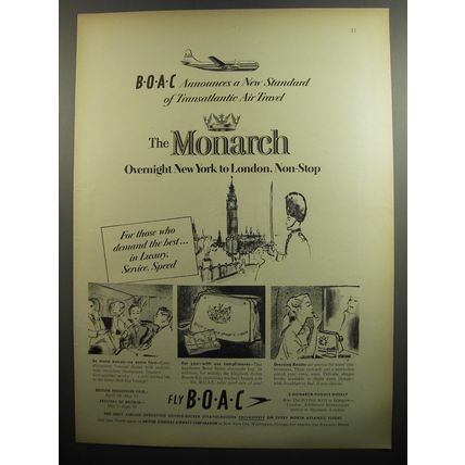 1951 BOAC British Overseas Airways Corporation Advertisement