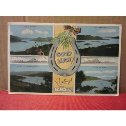 multiview, THE KYLES OF BUTE, SCOTLAND used postcard E T W Dennis 1958 pm =