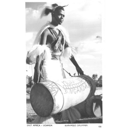 Karamojo Drummer East Africa Uganda Antique Real Photo Postcard