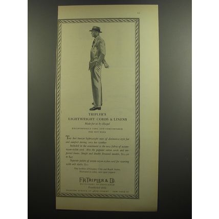 1952 F.R. Tripler & Co. Haspel Suits and Jackets Ad - Tripler's lightweight