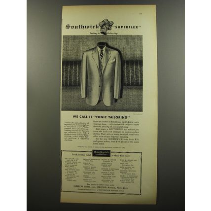1953 Southwick Warwick Jacket Ad - We call it tonic tailoring