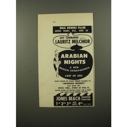 1954 Arabian Nights Musical Extravaganza Ad - Guy Lombardo presents