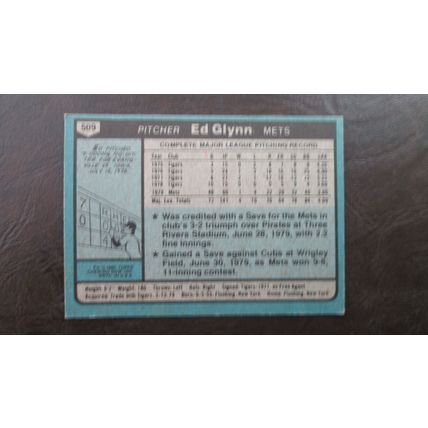1980 Topps Ed Glynn New York Mets Card #509