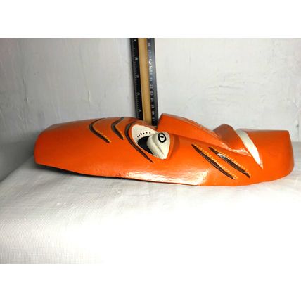 Aztec Tribal Painted Abstract African Mask - Orange/White - Fast Shipping!!!