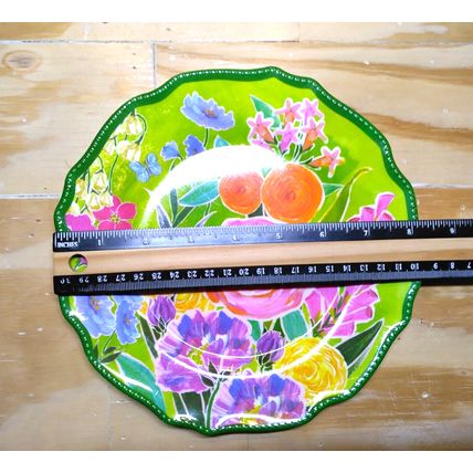 Set of (2) Melamine Ware Floral Pattern/Scalloped Edge Plates 8 1/2" VINTAGE!