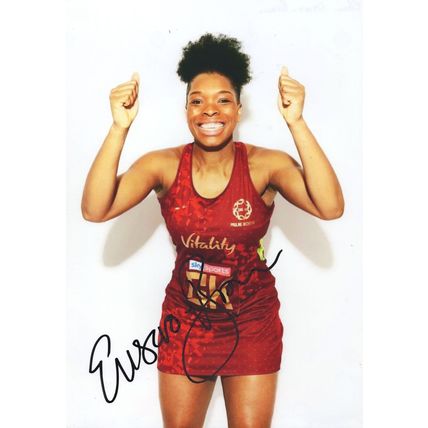 Eboni Usoro Brown Netball Queensland Firebirds 12x8 Hand Signed Photo