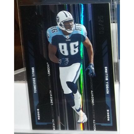 2005 Rookies & Stars Longevity ROYDELL WILLIAMS (Titans) Black RC #226 2/25