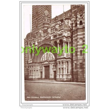 MAIN ENTRANCE, WESTMINSTER CATHEDRAL, LONDON, ENGLAND, 1920s, Postcard