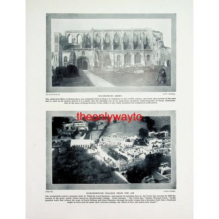 Malmesbury Abbey & College, Wiltshire, England, Book Illustration, c1920