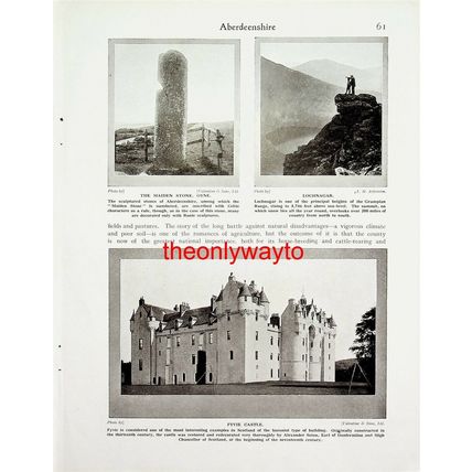Fyvie Castle, Oyne & Lochnagar, Aberdeenshire, Book Illustration, c1920