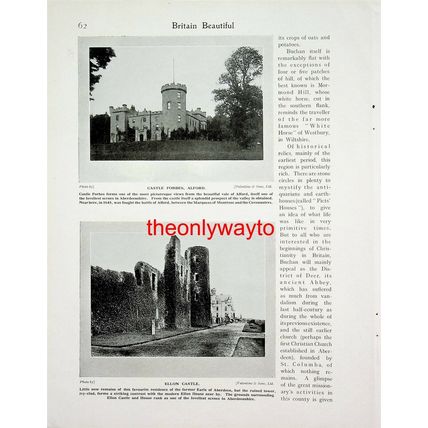 Fyvie Castle, Oyne & Lochnagar, Aberdeenshire, Book Illustration, c1920
