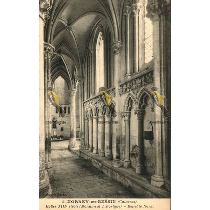 Norrey-en-Bessin, Eglise, Bas-Cote Nord, France, 9 Postcard, 1920s