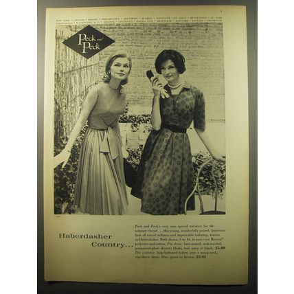 1960 Peck & Peck Dresses Advertisement - Haberdasher Country