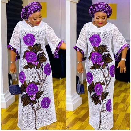 Loose Plus-size Fashionable And Personalized African Women's Rose Long Dress