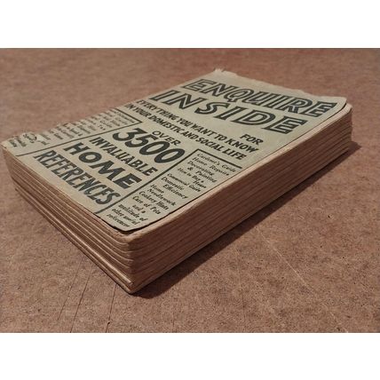 Enquire Inside - Very Old Paperback Book