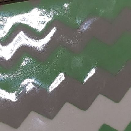 Chevron Kitchen Tile - 4x4 - Mint Green Gray, white.