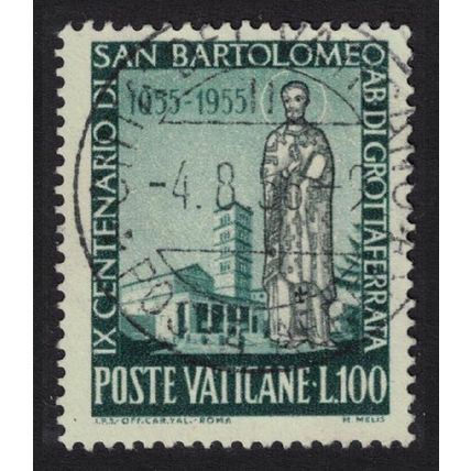 Vatican St Bartholomew the Young 100L 1955 Canc SG#225
