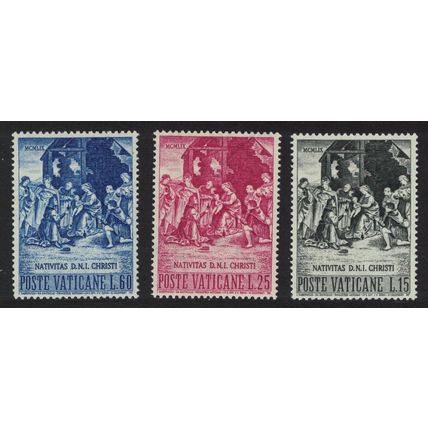 Vatican 'Christ Adored by the Magi' Painting by Raphael Christmas 3v 1959