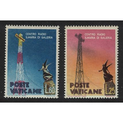 Vatican Saint Maria di Galeria Radio Station 2v 1959 MH SG#294-295 Sc#262-263