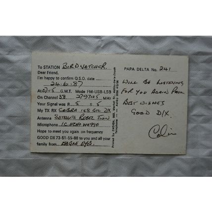 1987 QSL Card Phoenix DX Club Birmingham ref.2