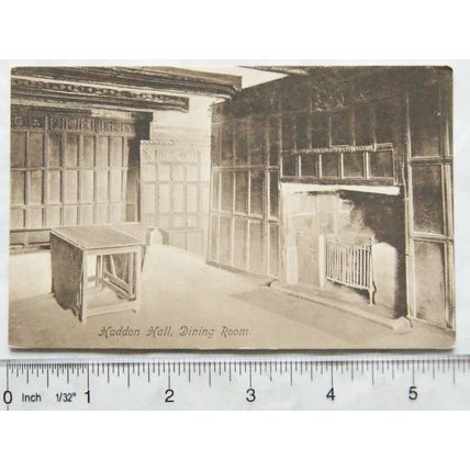 pre 1918 postcard Haddon Hall, Dining Room
