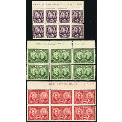 146-48, Mint VF NH Plate Blocks of Six Stamps - Stuart Katz