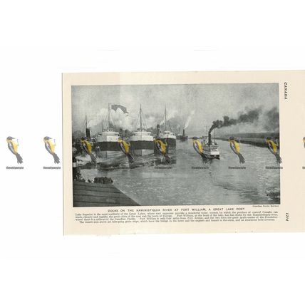 Fort William, Kaministiquia Docks, Canada, Book Illustration, c1920