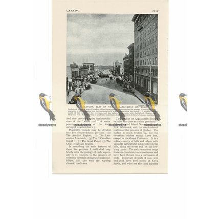 Saskatoon, Street Scene, Canada, Book Illustration, c1920