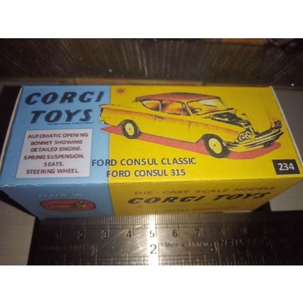 Corgi - No234 Ford Consul - Yellow Replica / Copy Box only