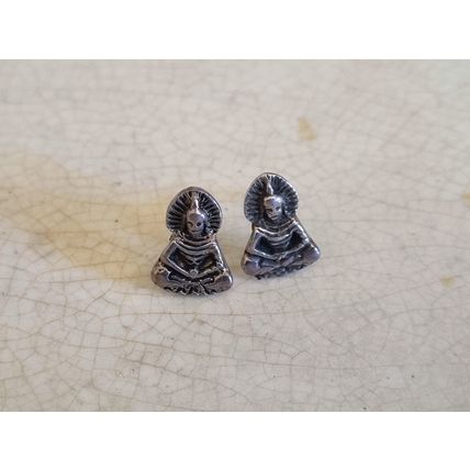 Buddha Stud Earrings | Sterling Silver Meditation Jewelry | Zen Buddhist