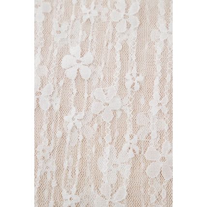 White Sheer Floral Lace Long Sleeve Slim Fit Top