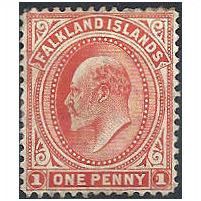 Falkland Islands 1904 SG44 1d Vermillion Mounted Mint