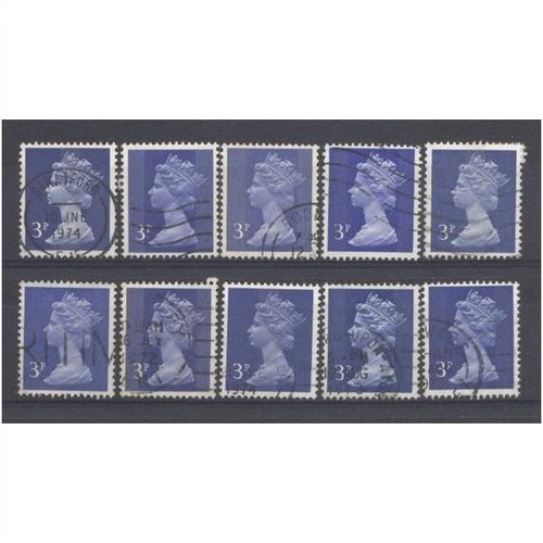 BULK STOCK.3p Ultramarine x 10.Type Unchecked.Fine Used.nb12b