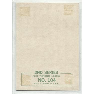 BEATLES 2nd series ' Paul , John & Ringo ' card # 104 .. green back (1964)
