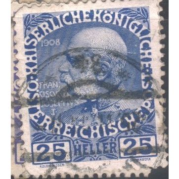 Austria 1908 - SG197B - 25h blue - Francis Joseph - used